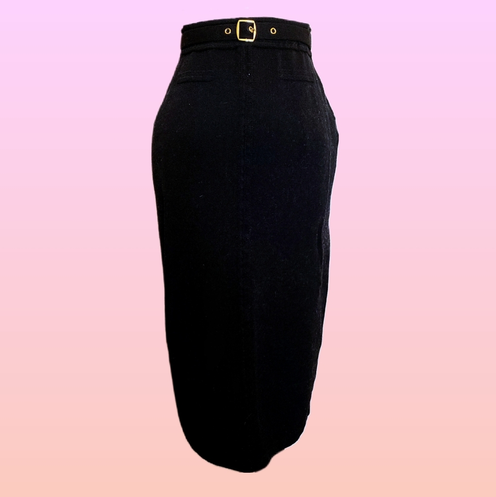 St John Sport by Marie Grey knit black skirt vintage